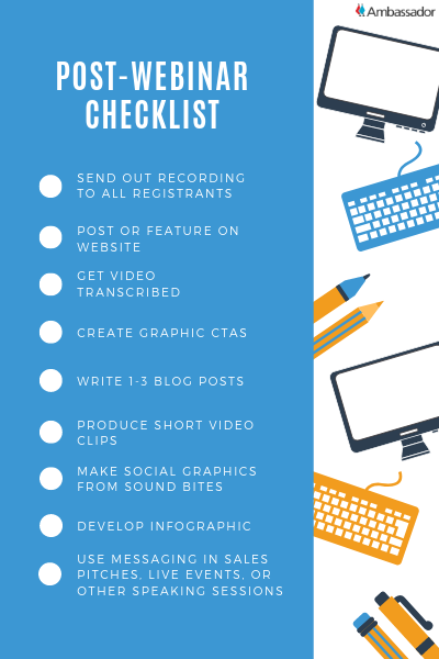 Ambassador Post Webinar Marketing Checklist