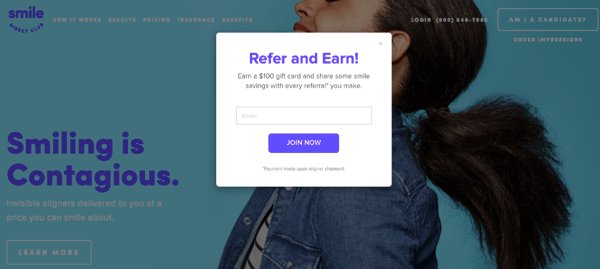 referral marketing examples smile direct club