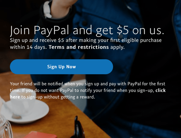 referral marketing examples paypal