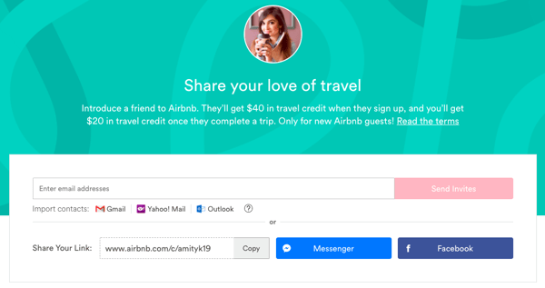 referral marketing examples airbnb